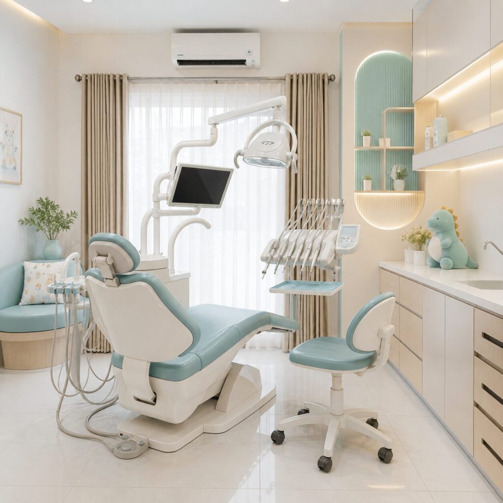 Fasilitas ruang perawatan bedah gigi modern yang bersih, premium, dan menenangkan di Syaify Dental Sleman