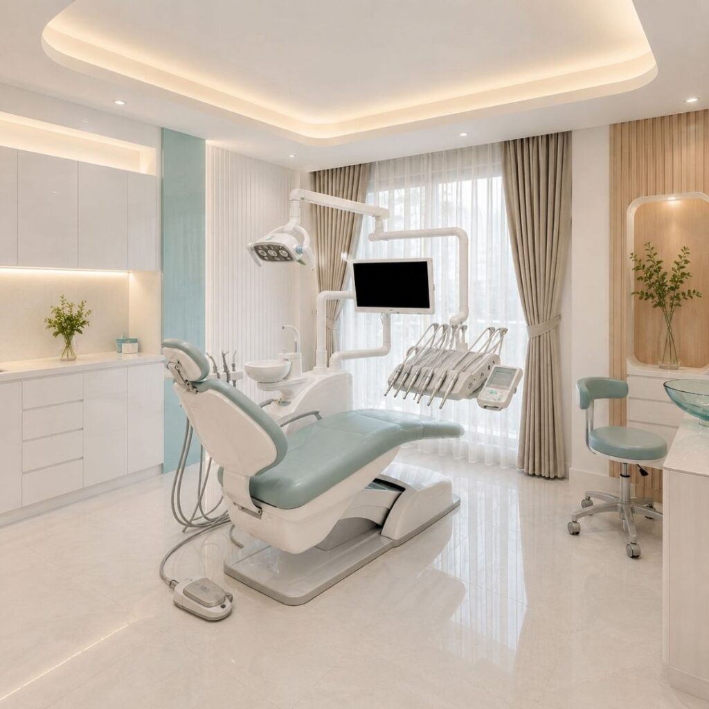 Ruang perawatan estetis dan nyaman di Syaify Dental Yogyakarta yang disiapkan untuk scaling gigi tanpa ngilu
